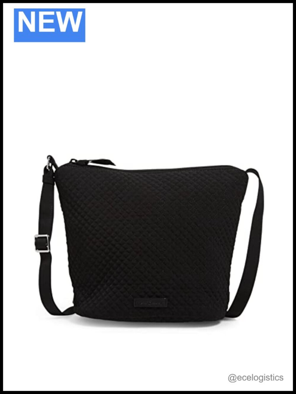 Vera Bradley Microfiber Bucket Crossbody Purse - Adjustable Strap Zip Closure